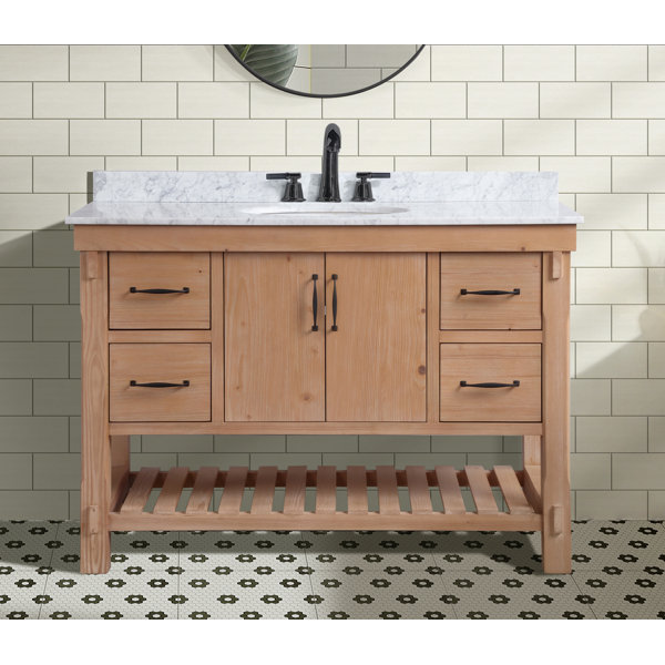 Three Posts™ Kordell 48'' Single Bathroom Vanity with Marble Top